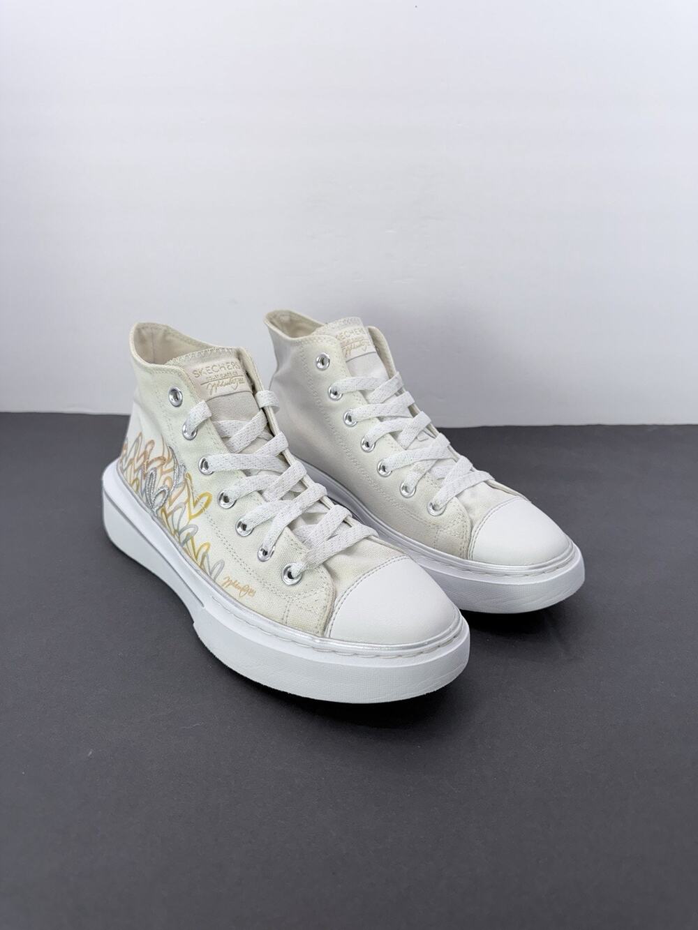 Skechers James Goldcrown Cordova Classic Chic Love Platform High Top Size 8